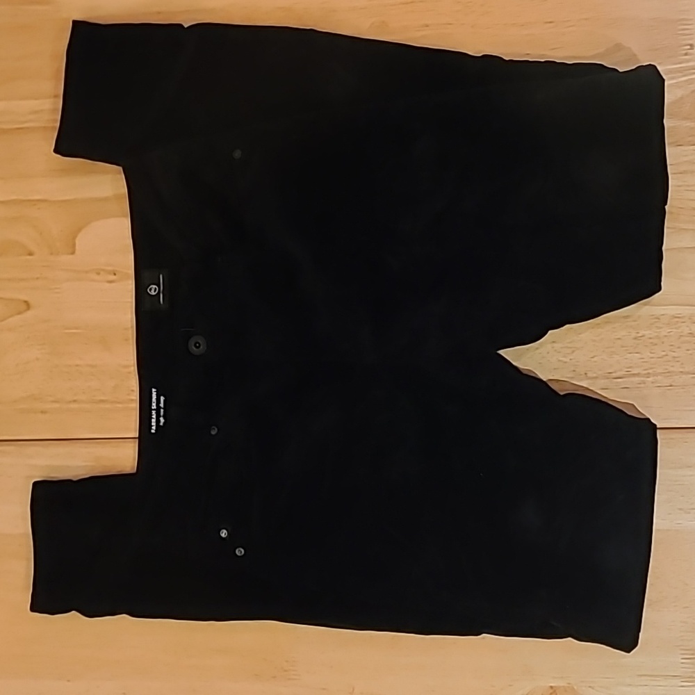 AG black velvet Farrah Skinny jeans, size 27R